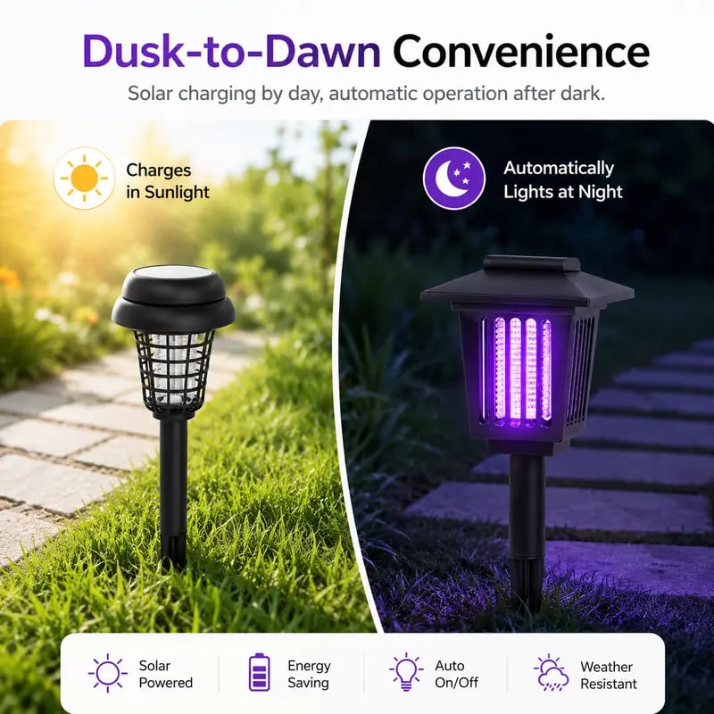 🏠Summer Essentials🦟Solar-Powered UV Mosquito Killer Lamp(BUY 6 FREE SHIPPING)