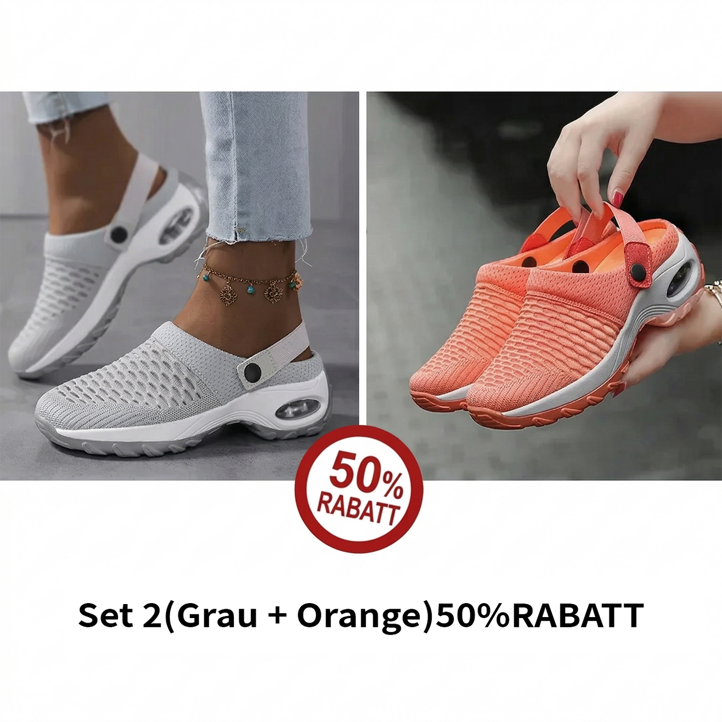 ⭐ LETZTER TAG: 50% RABATT ⭐ > Orthopädische Clogs mit Luftkissen-Stütze zur Entlastung von Rücken und Knien