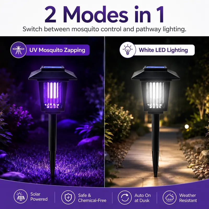 🏠Summer Essentials🦟Solar-Powered UV Mosquito Killer Lamp(BUY 6 FREE SHIPPING)
