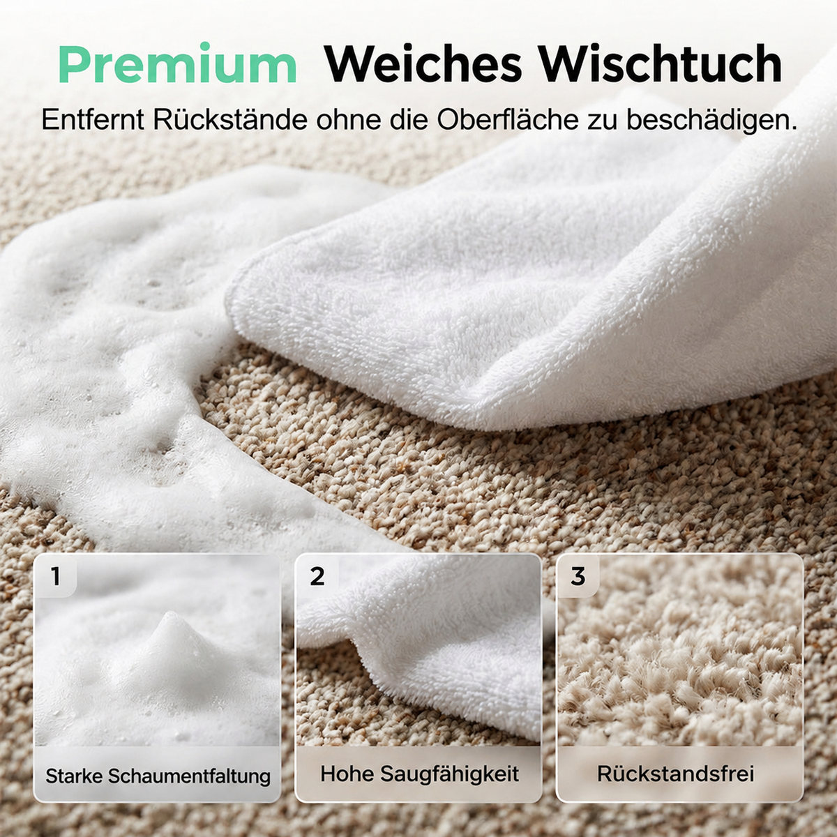 🔥Zeitlich begrenztes Angebot: 50 % Rabatt🔥 Wasserloser Teppichschaum-Fleckenentferner inklusive Handtuch