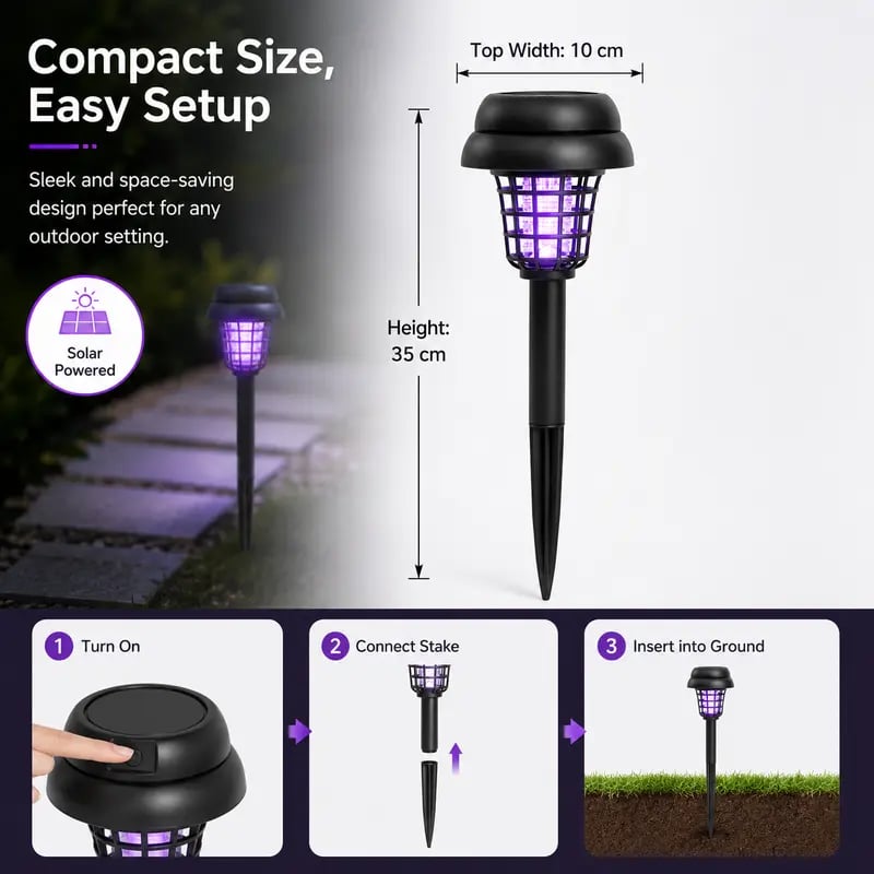 🏠Summer Essentials🦟Solar-Powered UV Mosquito Killer Lamp(BUY 6 FREE SHIPPING)
